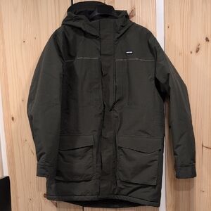 Lands End Waterproof Squall Parka Men's XL Green Hooded Jacket